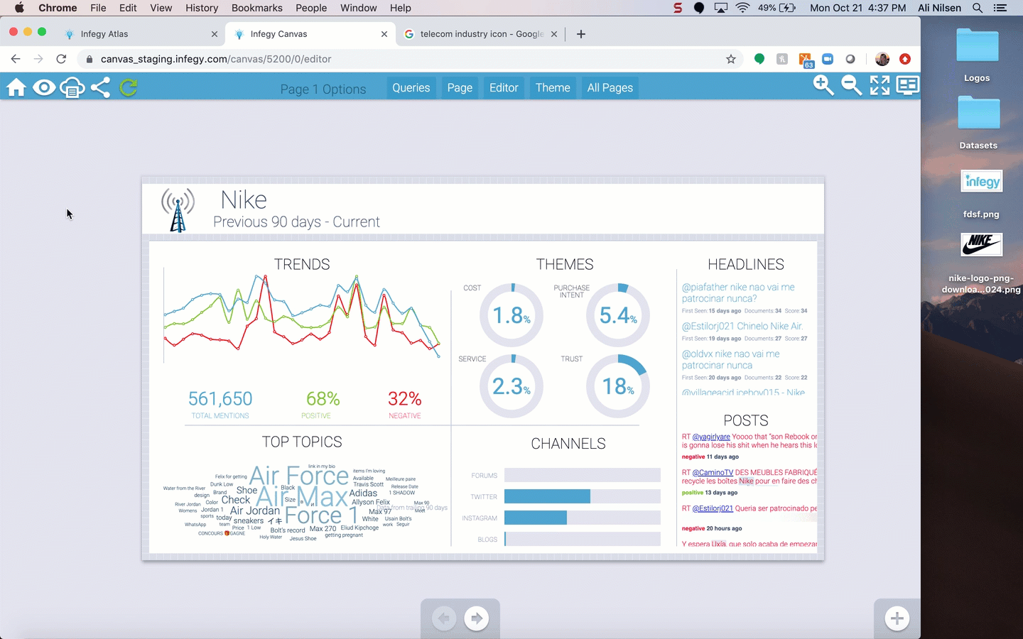 adding images to your social listening report