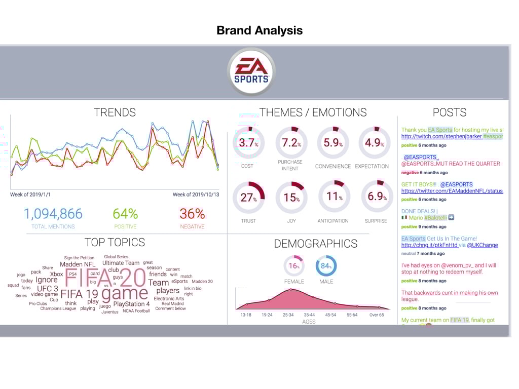brand analysis report with social listening