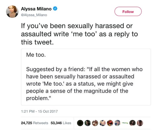 Figure 9 - First MeToo Tweet