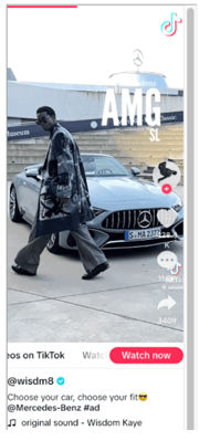 Figure 5: One of the Wisdom Kaye x Mercedes-Benz Ads (September 2020 - September 2025); Infegy Social Dataset.